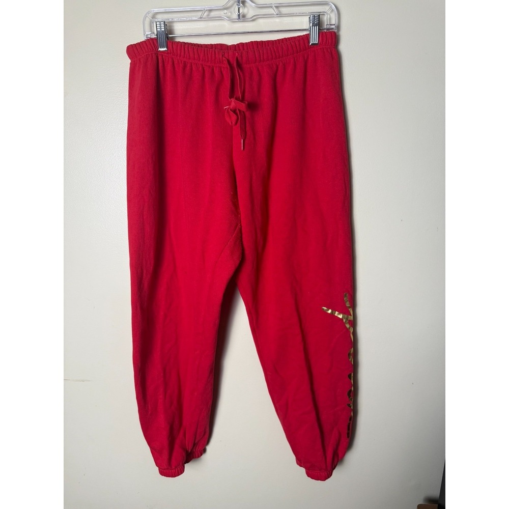 PINK Victoria's Secret Activewear Pants Womens Large Red Joggers Logo